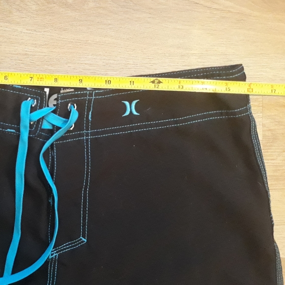 Hurley Men's One and Only 21" Board Shorts - Black / Cyan Swim Trunks - Picture 10 of 15